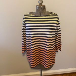 Lands End Striped 3/4 Sleeve Tshirt -1X